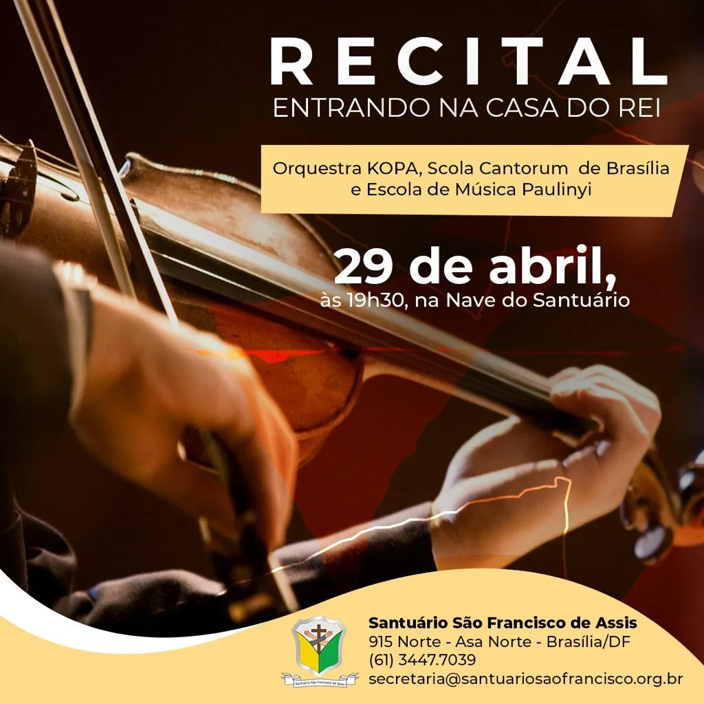 Basílica dos franciscanos oferecerá recital em Brasília/DF