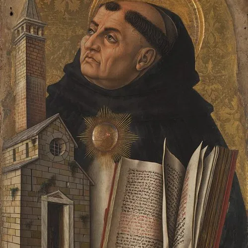 Quadro de São Tomás de Aquino pintado por Carlo Crivelli.