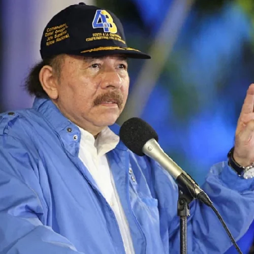 Daniel Ortega, ditador da Nicarágua. Créditos: Jairo Cajina / AFP